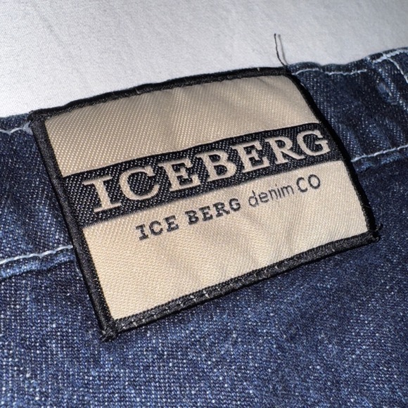 Vintage Iceberg History Jean Shorts Mens 32 Kung Fu Scooby Blue Dark Wash Skater - Picture 8 of 11